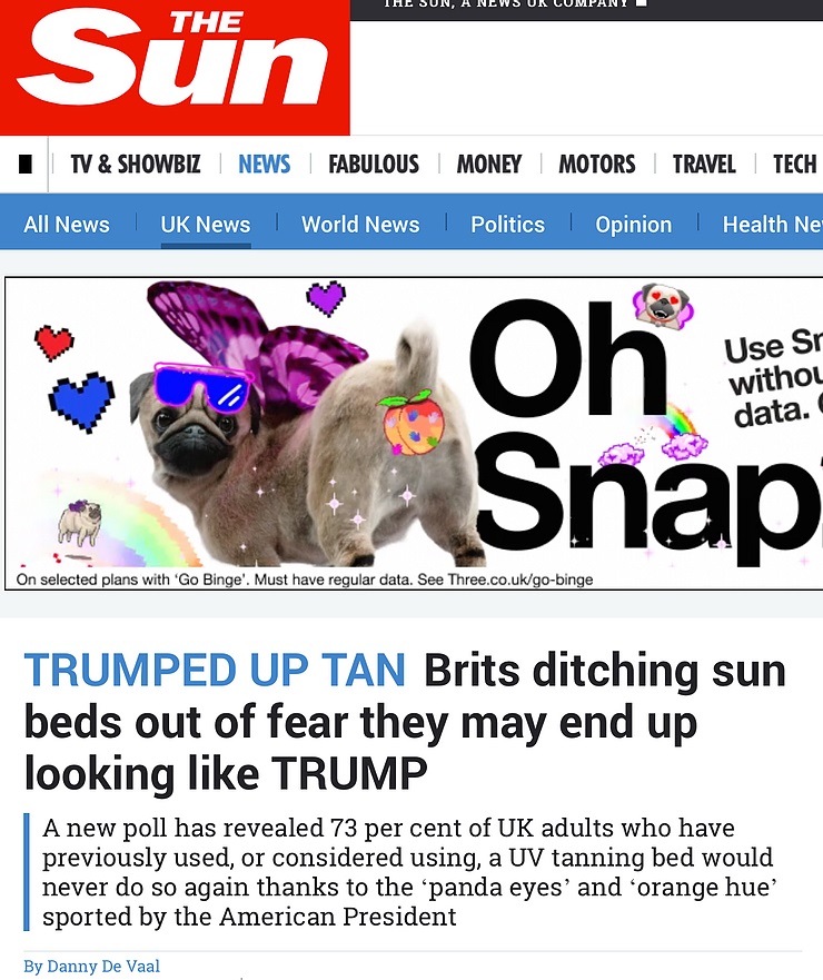 TRUMPED UP TAN Brits ditching sun beds out of fear they may end up looking like TRUMP