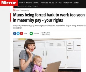Mums being forced back to work too soon thanks to gaps in maternity pay – your rights.