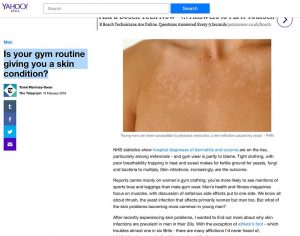 Is your gym routine giving you a skin condition?